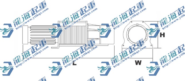 進口電動卷揚機尺寸圖