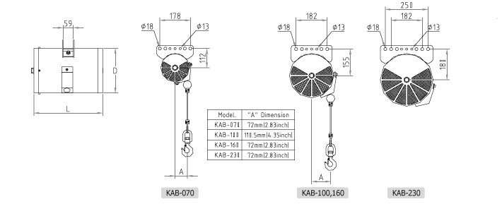 KHC氣動平衡器尺寸